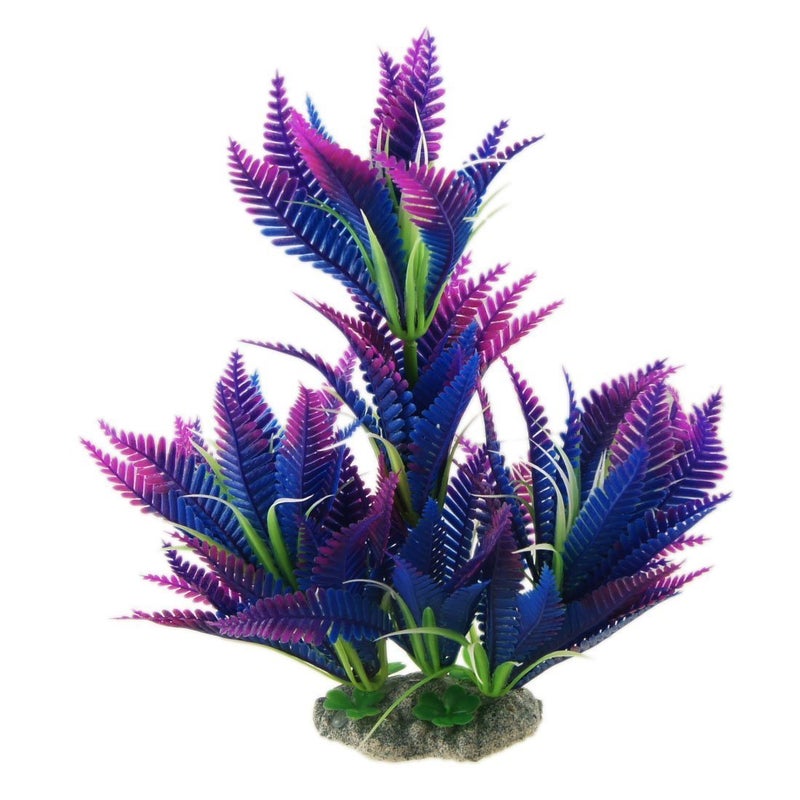 CNZ Aquarium Decor Fish Tank Decoration Ornament Artificial Plastic Plant Green (10-inch Purple)